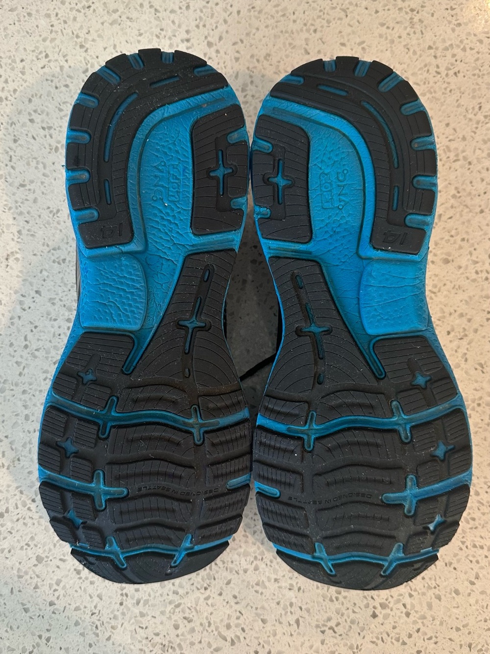 (MSRP $140) Brooks Ghost 14 - Top of the Line Cushion Black & Blue Running Shoes - Picture 2 of 6